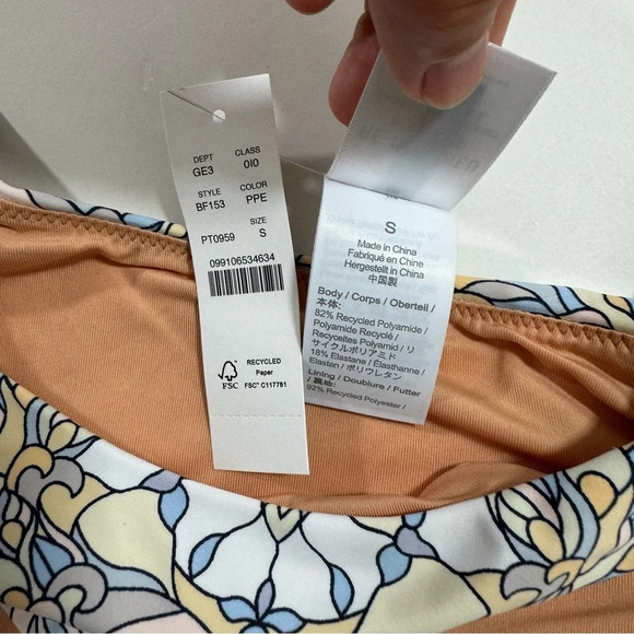 New J Crew Active Curved Waist Cheeky Bikini Bottom Kaleidoscope BF153 - Picture 4 of 5